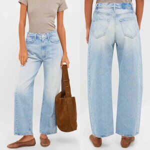 MOTHER The Full Pipe Flood Back pedal barrel horseshoe Light denim blue jeans 31